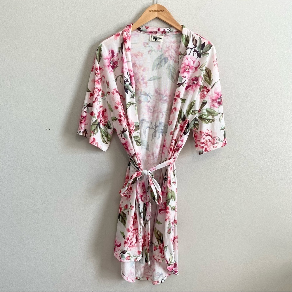 Show Me Your Mumu Floral Garden Bloom Short Sleeve Kimono Robe O/S